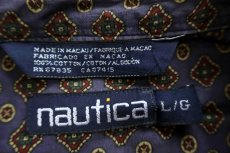 画像4: 90s nauticaノーティカ 小紋柄 総柄 ボタンダウン コットンシャツ ナス紺 フェード L (4)
