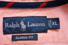 画像4: 00s ラルフローレン CLASSIC FIT ワンポイント マチ付き ボタンダウン オックスフォード コットンシャツ ピンク XL (4)