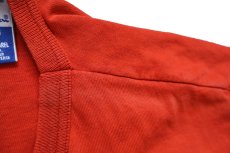 画像6: 90s USA製 Championチャンピオン ワンポイント スクリプト ロゴ コットンTシャツ 赤茶 M (6)