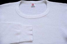 画像4: 70s USA製 Hills コットン サーマルシャツ 白 L (4)