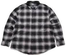 画像1: PENDLETONペンドルトン MASON オンブレチェック ボタンダウン コットン ライト フランネルシャツ ブラック XXL★特大 (1)