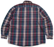 画像2: 90s FIVE BROTHERファイブブラザー チェック コットン フランネルシャツ T-XL (2)