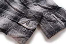 画像6: PENDLETONペンドルトン MASON オンブレチェック ボタンダウン コットン ライト フランネルシャツ ブラック XXL★特大 (6)