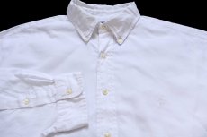 画像3: 90s ラルフローレン YARMOUTH ワンポイント ボタンダウン ヘリンボーン コットンシャツ 白 17★特大 (3)