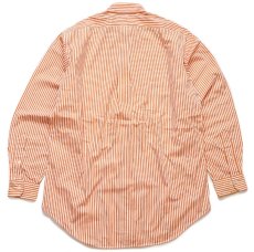 画像2: 00s ラルフローレン CLASSIC FIT ストライプ ボタンダウン コットンシャツ オレンジ×白 15.5 (2)