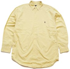 画像1: 00s ラルフローレン ワンポイント ボタンダウン コットンシャツ 薄黄 LT★92 (1)