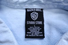 画像4: 90s WARNER BROS LOONEY TUNES ロードランナー コヨーテ バッグスバニー キャラクター刺繍 コットン ダンガリーシャツ L (4)