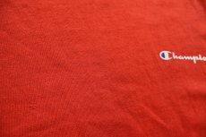 画像5: 90s USA製 Championチャンピオン ワンポイント スクリプト ロゴ コットンTシャツ 赤茶 M (5)