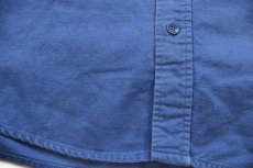 画像6: 80s USA製 L.L.Bean CHAMOIS CLOTH SHIRT 無地 コットン シャモアクロスシャツ ブルーグレー T-15.5 (6)