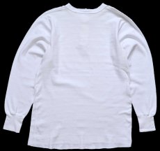 画像3: 80s USA製 Unity Sports Apparel ヘンリーネック 針抜き コットン アンダーシャツ 白 L (3)
