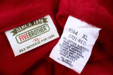 画像4: 90s USA製 FIVE BROTHERファイブブラザー Ameritech 刺繍 コットン シャモアクロスシャツ 赤 XL (4)