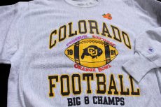画像3: 90s Championチャンピオン COLORADO FOOTBALL アメフト オレンジ刺繍 リバースウィーブ スウェット 杢グレー (3)