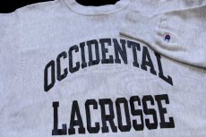 画像3: 90s USA製 Championチャンピオン OCCIDENTAL LACROSSE リバースウィーブ スウェット 杢グレー (3)