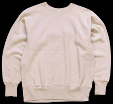 画像2: 90s USA製 Championチャンピオン スクリプト ビッグロゴ刺繍 ブリーチ リバースウィーブ スウェット クリーム L (2)