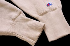画像5: 90s USA製 Championチャンピオン スクリプト ビッグロゴ刺繍 ブリーチ リバースウィーブ スウェット クリーム L (5)