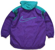 画像2: 00s NIKEナイキ ロゴ刺繍 マルチカラー切り替え ナイロンパーカー ボーイズXL (2)