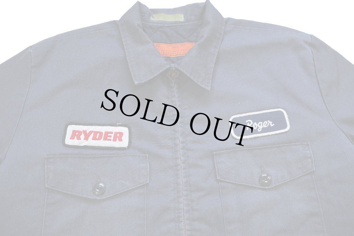 画像3: 80s USA製 RED KAPレッドキャップ RYDER Roger パッチ付き キルティングライナー ワークジャケット グレー L (3)