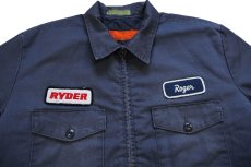 画像3: 80s USA製 RED KAPレッドキャップ RYDER Roger パッチ付き キルティングライナー ワークジャケット グレー L (3)