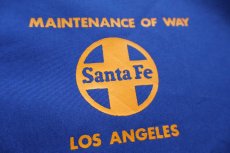 画像4: 80s USA製 SPORTSMASTER Santa Fe MAINTENANCE OF WAY LOS ANGELES ジャケット 青 L (4)