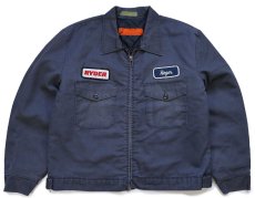 画像1: 80s USA製 RED KAPレッドキャップ RYDER Roger パッチ付き キルティングライナー ワークジャケット グレー L (1)