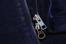 画像5: 00s J.CREW 比翼 コットン シャモアクロス シャツジャケット 濃紺 XL (5)