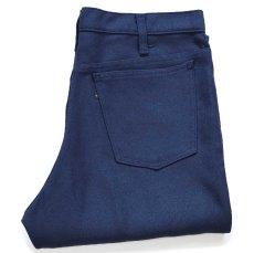 画像1: 90s USA製 Levi'sリーバイス 517 ポリエステルパンツ 紺 W36 L31★149 スタプレ ブーツカット (1)