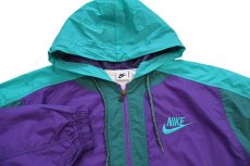 画像3: 00s NIKEナイキ ロゴ刺繍 マルチカラー切り替え ナイロンパーカー ボーイズXL (3)