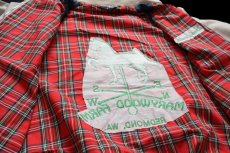 画像6: 80s USA製 SPORTSMASTER MARYWOOD FARM ホース刺繍 G9タイプ タータンチェックライナー ハリントンジャケット ベージュ L (6)