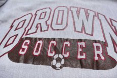 画像3: 90s USA製 Championチャンピオン BROWN SOCCER リバースウィーブ スウェット カスタム 杢グレー XL (3)