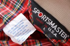 画像5: 80s USA製 SPORTSMASTER MARYWOOD FARM ホース刺繍 G9タイプ タータンチェックライナー ハリントンジャケット ベージュ L (5)