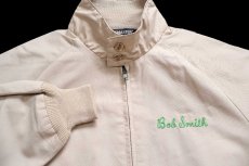 画像3: 80s USA製 SPORTSMASTER MARYWOOD FARM ホース刺繍 G9タイプ タータンチェックライナー ハリントンジャケット ベージュ L (3)