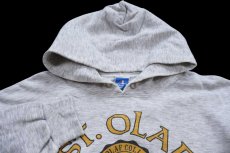 画像3: 90s USA製 Championチャンピオン ST.OLAF 染み込みプリント スウェットパーカー 杢ライトグレー XL★フーディー (3)