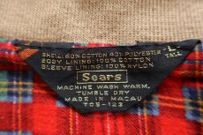 画像4: 80s Sears DWS刺繍 G9タイプ チェック ネルライナー ハリントンジャケット 薄茶 LT (4)