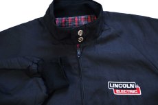 画像3: 90s USA製 LINCOLN ELECTRIC ロゴ刺繍 G9タイプ タータンチェックライナー ハリントンジャケット 黒 L (3)
