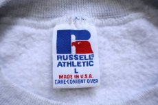 画像4: 90s USA製 RUSSELLラッセル DE LA SALLE アップリケ 前V スウェット 杢ライトグレー L (4)
