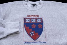 画像3: 90s USA製 Leeリー HARVARD VERITAS リバースウィーブ スウェット 杢グレー XL (3)