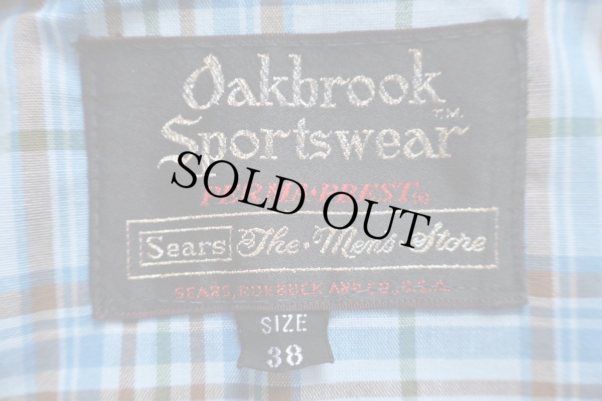 画像4: 70s Oakbrook Sportswear Sears 無地 マドラスチェックライナー ジャケット 濃紺 38 (4)