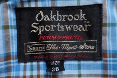画像4: 70s Oakbrook Sportswear Sears 無地 マドラスチェックライナー ジャケット 濃紺 38 (4)
