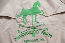 画像4: 80s USA製 SPORTSMASTER MARYWOOD FARM ホース刺繍 G9タイプ タータンチェックライナー ハリントンジャケット ベージュ L (4)