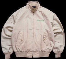 画像2: 80s USA製 SPORTSMASTER MARYWOOD FARM ホース刺繍 G9タイプ タータンチェックライナー ハリントンジャケット ベージュ L (2)