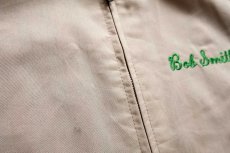 画像7: 80s USA製 SPORTSMASTER MARYWOOD FARM ホース刺繍 G9タイプ タータンチェックライナー ハリントンジャケット ベージュ L (7)