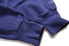 画像5: 90s USA製 Championチャンピオン スクリプト ビッグロゴ刺繍 リバースウィーブ スウェット ナス紺 XL★307 (5)