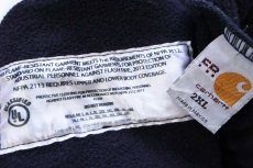 画像4: メキシコ製 carharttカーハート PHILLIPS 66 ロゴ刺繍 FR スウェットパーカー ナス紺 2XL★特大 フーディー (4)