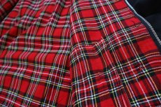 画像5: 英国製 UNKNOWN タータンチェックライナー ハリントンジャケット 黒 2XL★特大 (5)