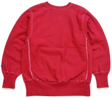 画像2: 90s メキシコ製 Championチャンピオン ワンポイント リバースウィーブ スウェット 後染め 赤 M★189 (2)