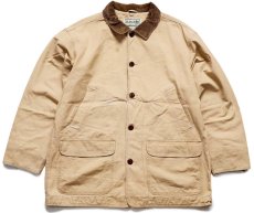 画像1: L.L.Bean 総柄 コットンライナー ダック地 フィールドコート タン XL-R★ジャケット ハンティング (1)