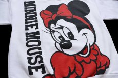 画像3: 80s USA製 Disneyディズニー MINNIE MOUSE ミニー マウス 両面プリント スウェット 白 M★A (3)