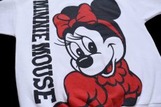 画像3: 80s USA製 Disneyディズニー MINNIE MOUSE ミニー マウス 両面プリント スウェット 白 L (3)