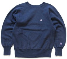 画像1: 90s メキシコ製 Championチャンピオン ワンポイント リバースウィーブ スウェット 紺 フェード M★180 (1)