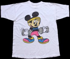 画像2: 90s ミニー マウス ラメプリント コットンTシャツ 白 (2)